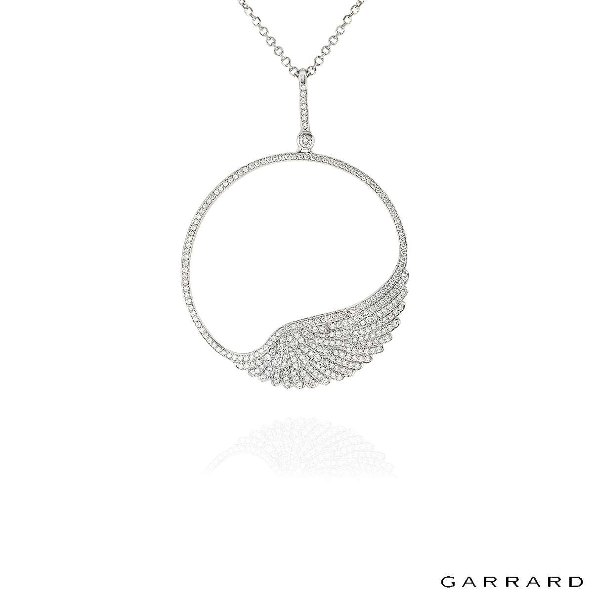 Garrard White Gold Wings Classic Diamond Necklace